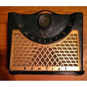 VINTAGE ADMIRAL TUBE RADIO AM PORTABLE 1940s or 50s BAKELITE CASE Untested As Is